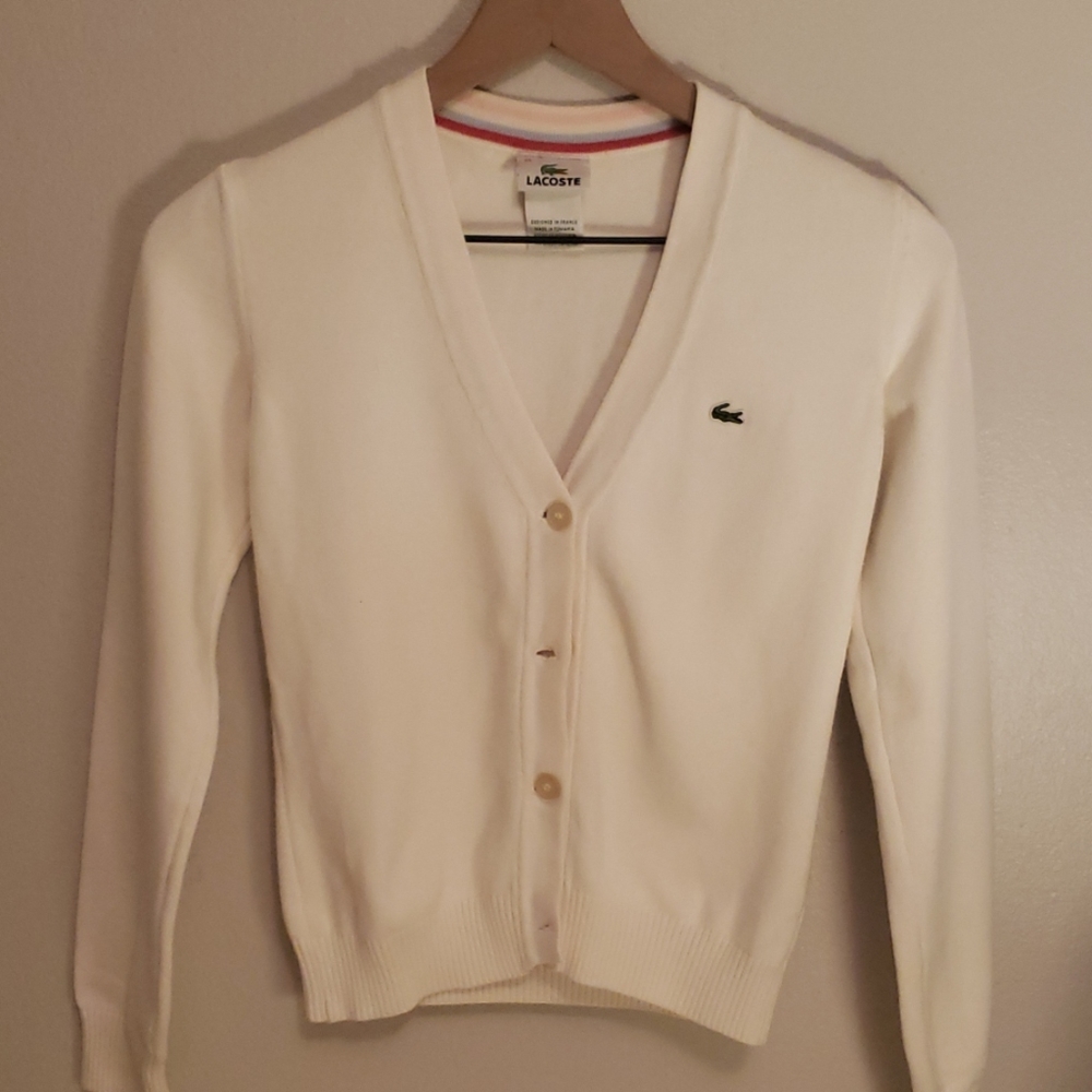 Lacoste White Cardigan